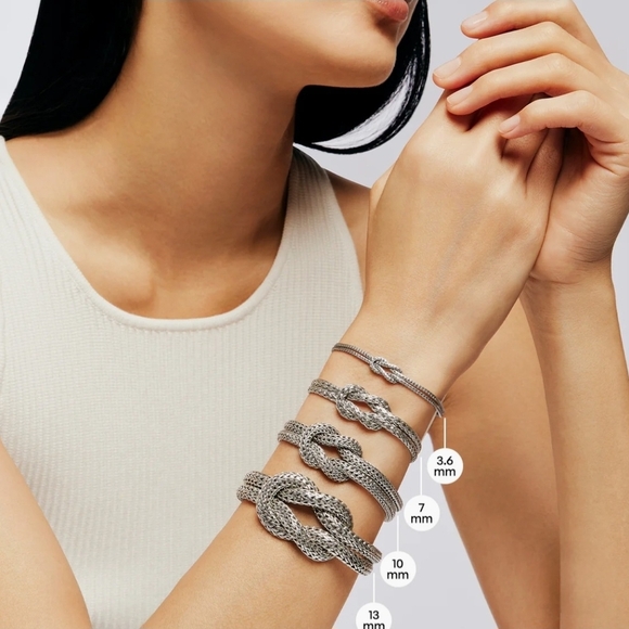 ❤️John Hardy❤️ - Love Knot Bracelet, Sterling Silver, 10MM - Picture 7 of 16